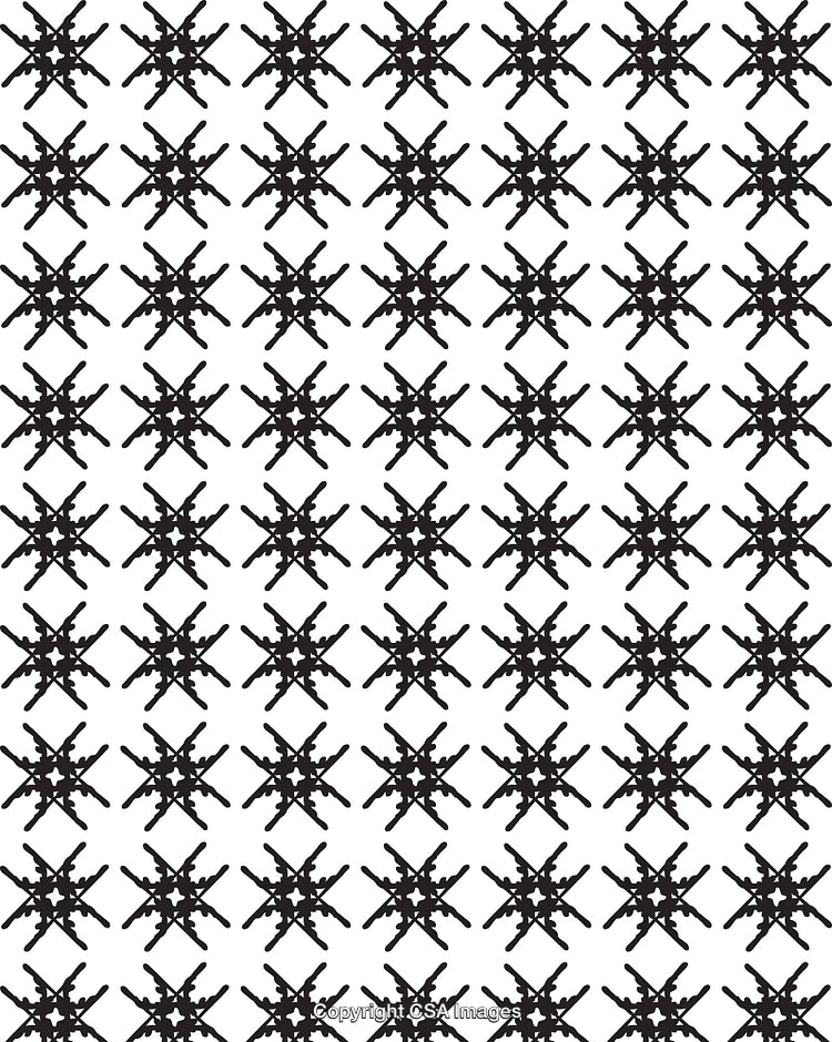 Seamless Black and White Geometric Pattern With Symmetrical Star Design