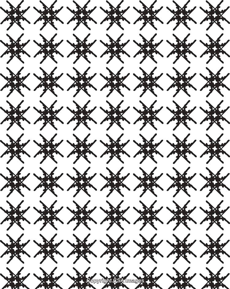Seamless Black and White Geometric Pattern With Symmetrical Star Design