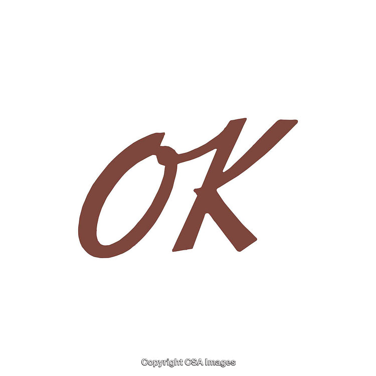 Simple Typography with the Word OK in Brown Script Font