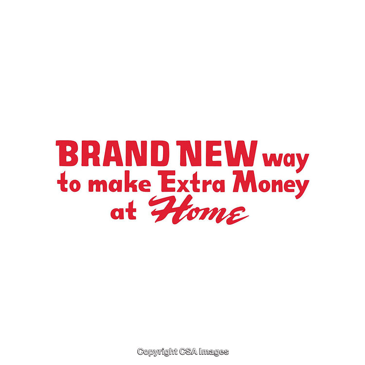 Red Typography Design Promoting Earning Opportunities From Home