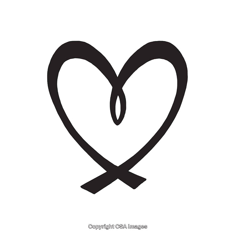 Hand-Drawn Heart Shape with Unique Artistic Black Line Design