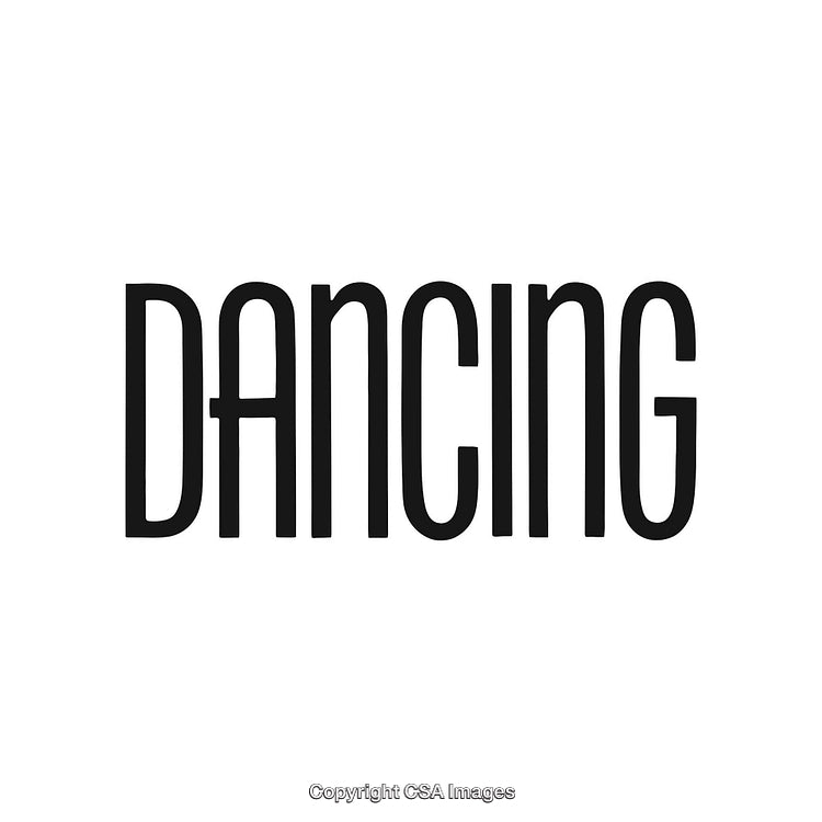 Bold Minimalist Text Design Featuring the Word Dancing in Black and White