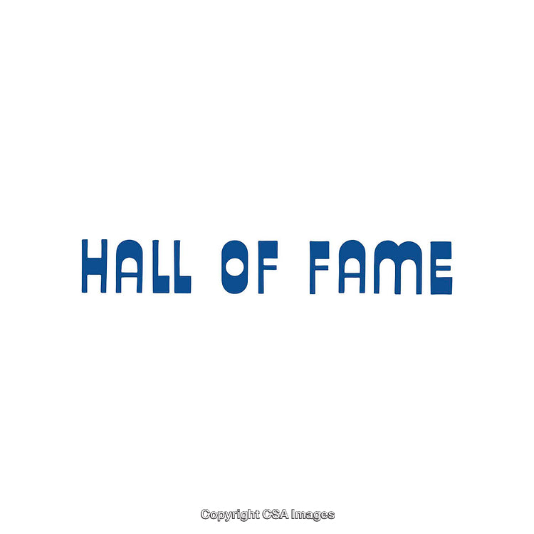 Blue Text Displaying the Words 'Hall of Fame' on a White Background