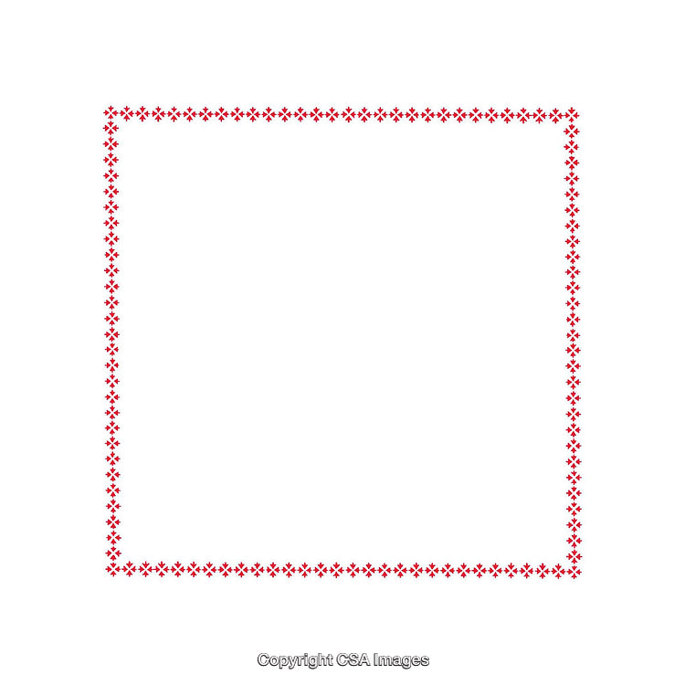 Decorative Red Cross-Stitch Border Pattern on a Clean White Background
