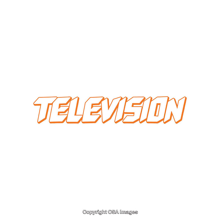 Bold Lettering Design Featuring the Word Television in Orange