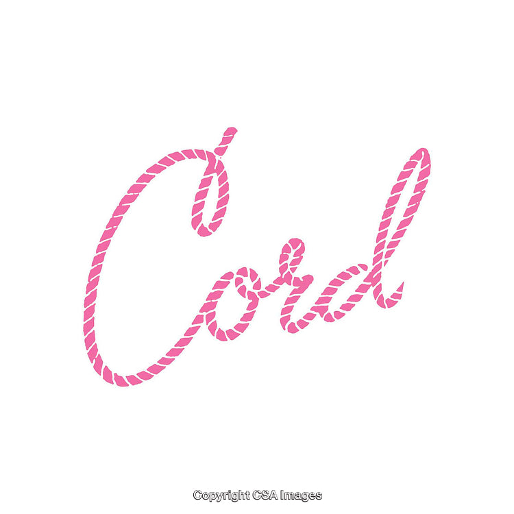 Pink Rope Word Text Against a Simple White Background