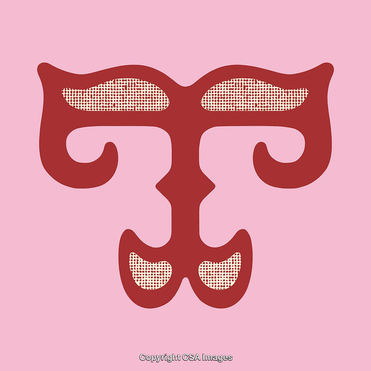Red Abstract Letter T Design on a Pink Background