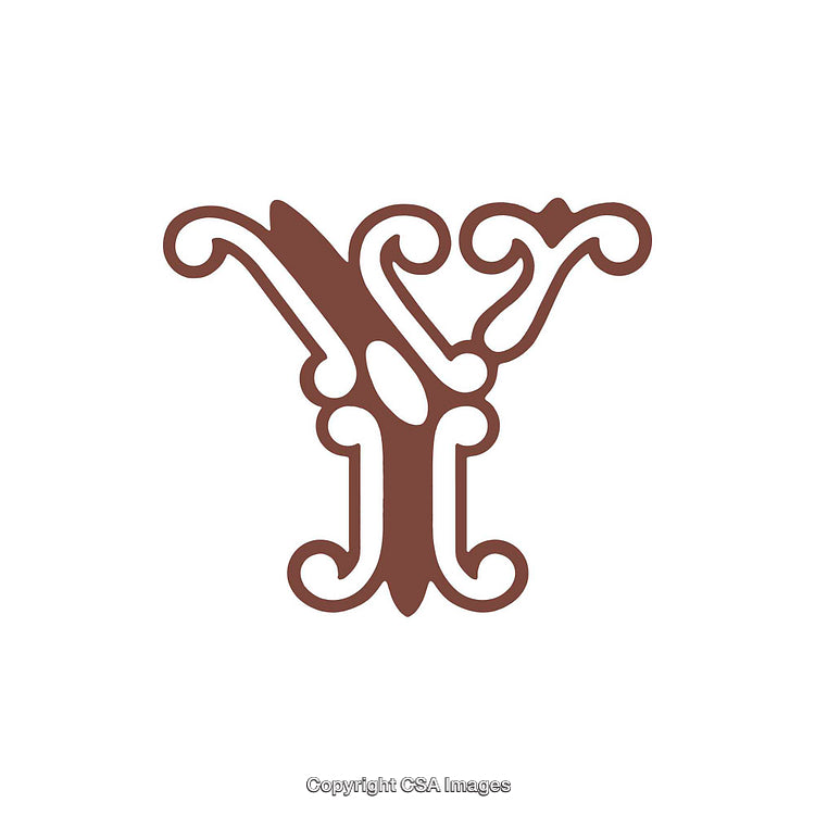 Elegant Decorative Letter Y in Classic Ornamental Design