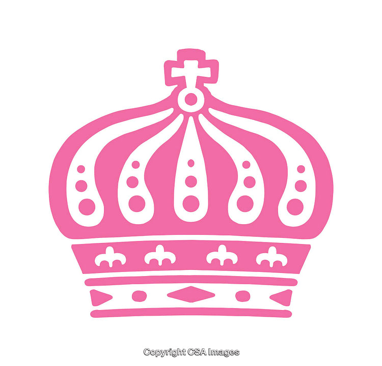 Elegant Pink Crown Icon with Stylish Decorative Design