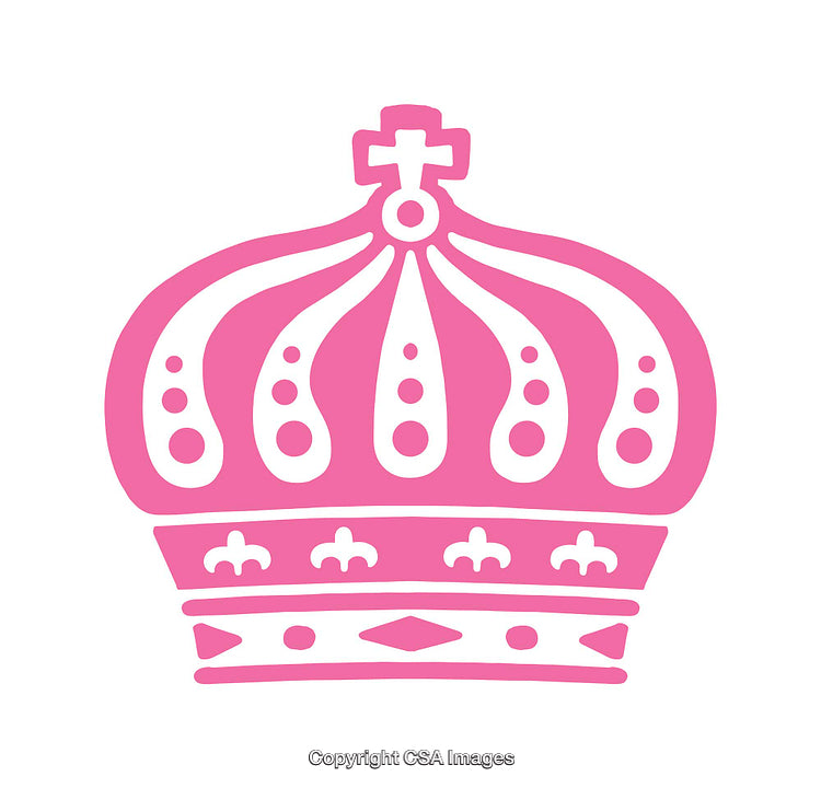 Elegant Pink Crown Icon with Stylish Decorative Design