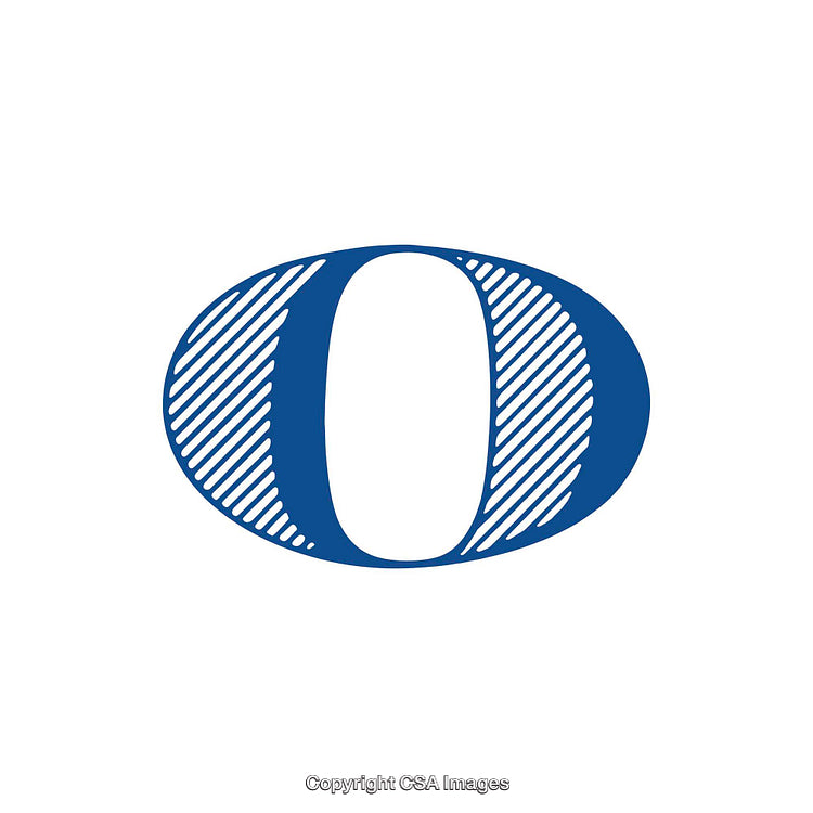 Bold Modern Blue Letter O Logo with Unique Hatch Design