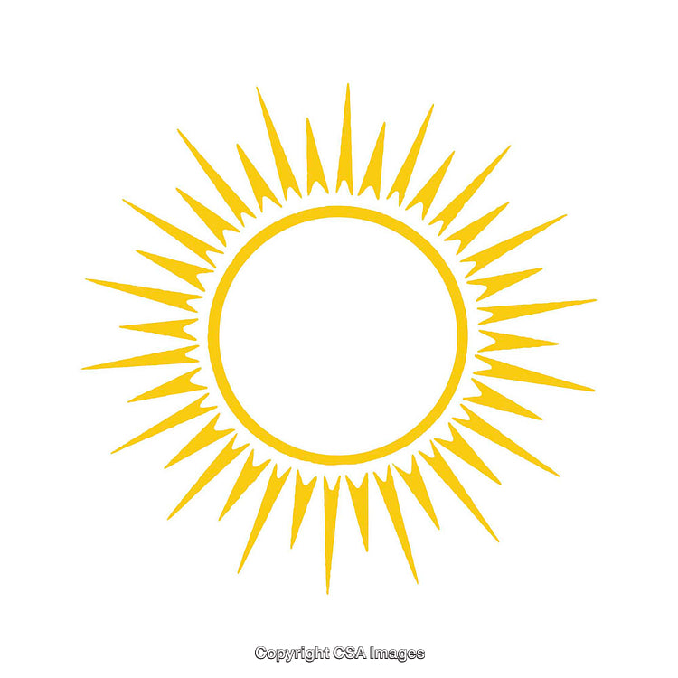Bright Yellow Sun Symbol in Minimalist Graphic Design