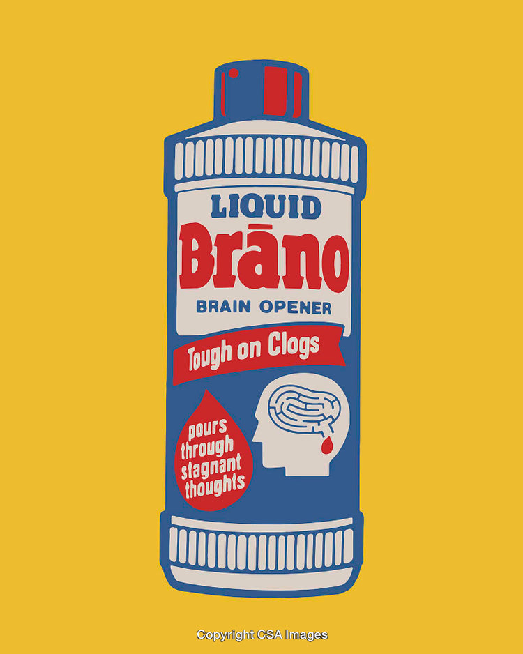 Whimsical Brain Opener Illustration on Yellow Background