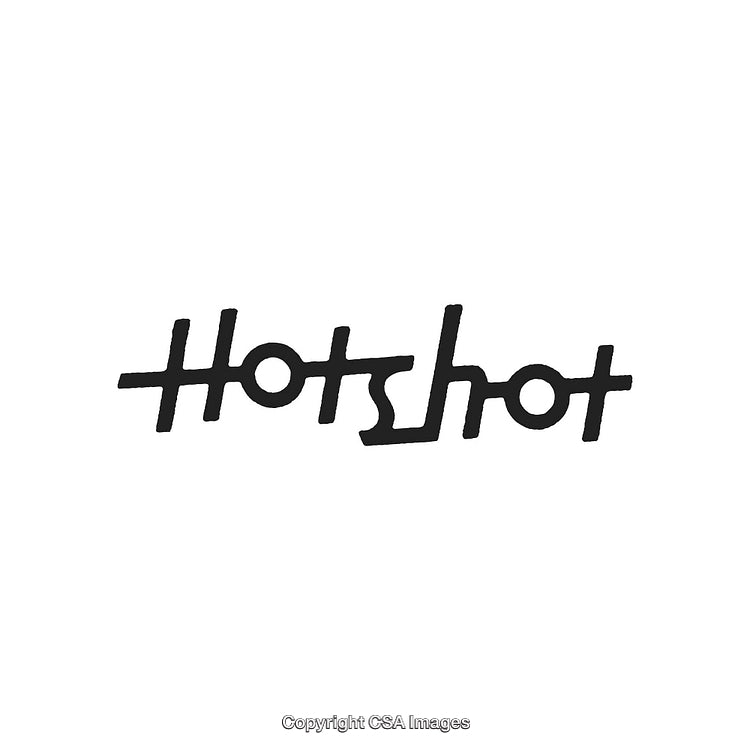 Stylized Hotshot Text Logo in Modern Hand-Drawn Design on a White Background