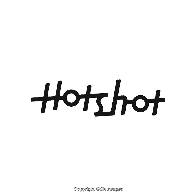 Stylized Hotshot Text Logo in Modern Hand-Drawn Design on a White Background