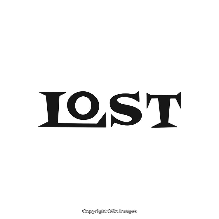 Minimalistic Lost Typography Design With Bold Black Lettering on White Background