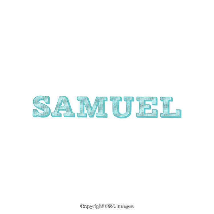 Stylized Text Design Spelling the Name Samuel in Turquoise