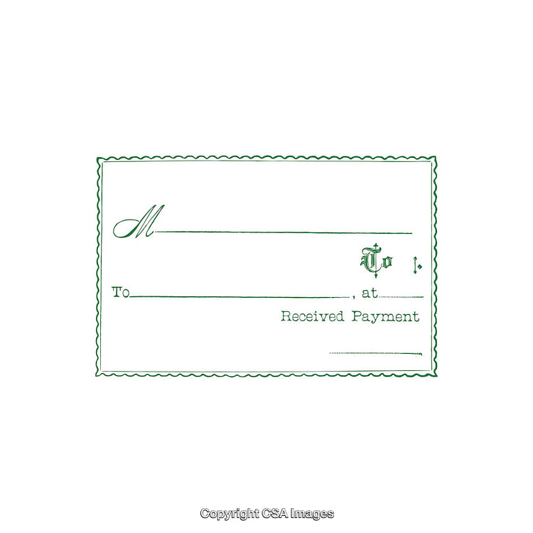 Blank Payment Receipt Form in Green Design for General Business Use
