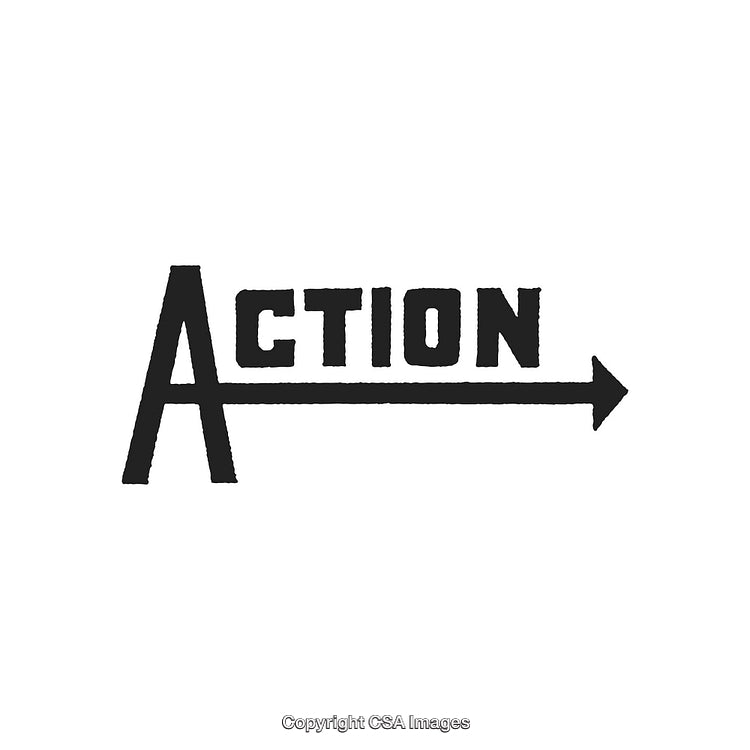 Action Symbol With Arrow Represents Movement and Forward Progress