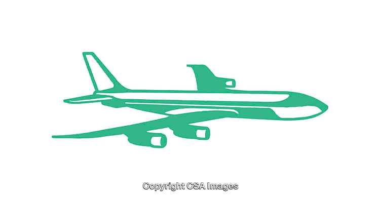 Green Airplane Icon Illustration on a Simple White Background
