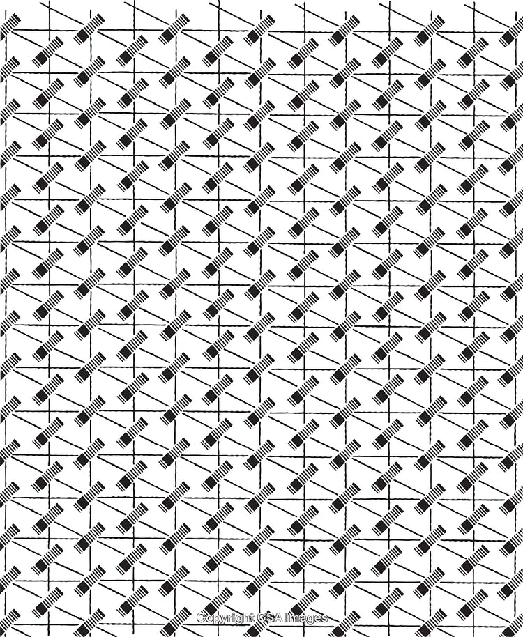 Black and White Geometric Pattern with Repeating Abstract Shapes