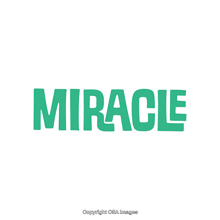 Green Miracle Text on White Background Representing Inspiration and Achievement