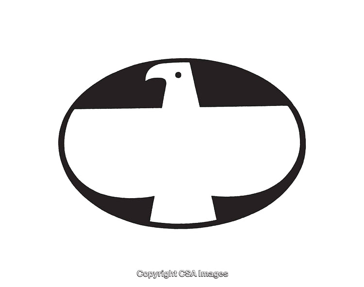 Minimalist Black and White Eagle Design With Oval Frame
