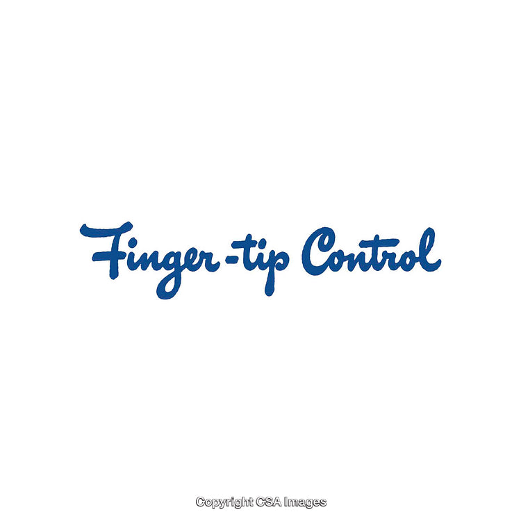 Blue Script Text Emphasizing Precise Finger-Tip Control on White Background