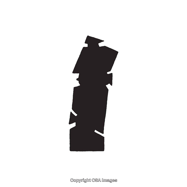Abstract Silhouette of the Letter I with Unique Shapes and Angles