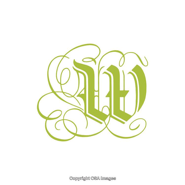 Ornate Green Letter W With Elegant Intricate Calligraphic Design