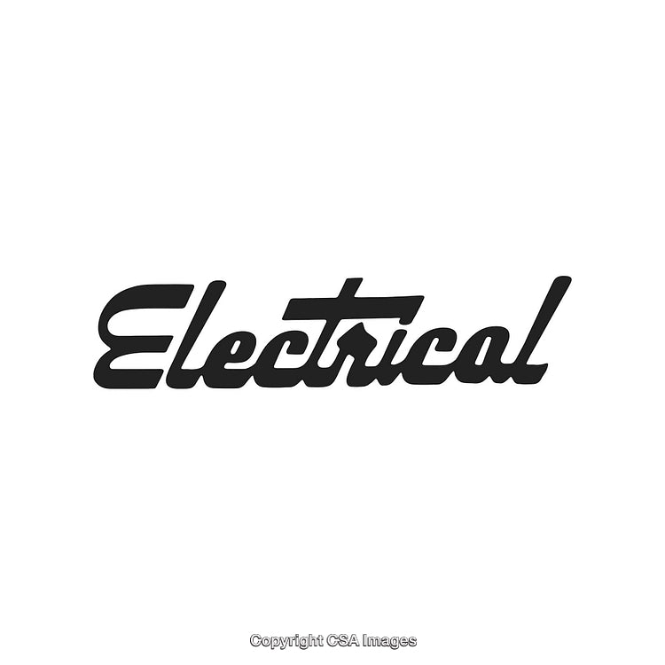 Vintage Style Electrical Text Logo on White Background