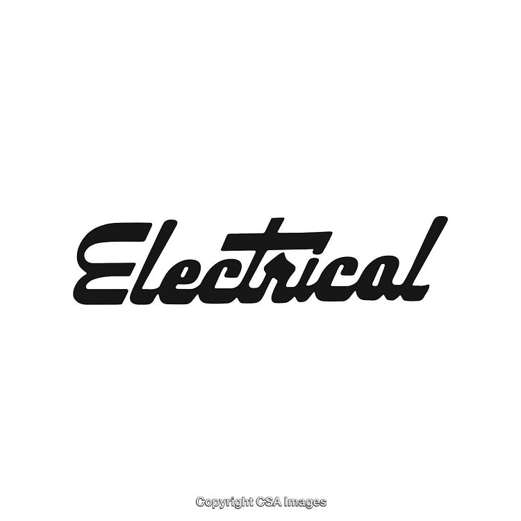 Vintage Style Electrical Text Logo on White Background