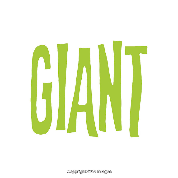 Green Text With The Word Giant on White Background