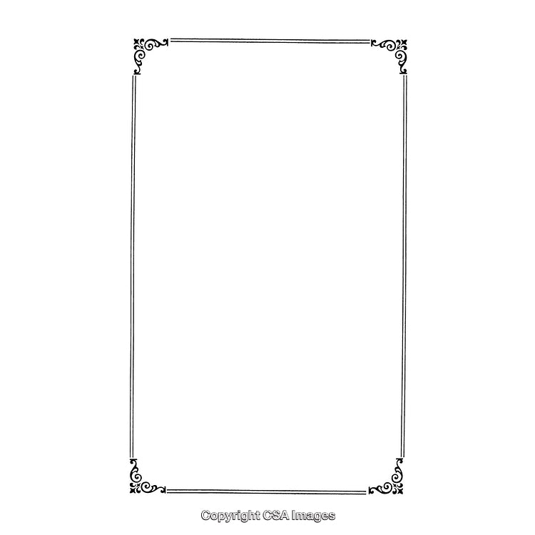 Elegant Black and White Vintage Border with Decorative Corners