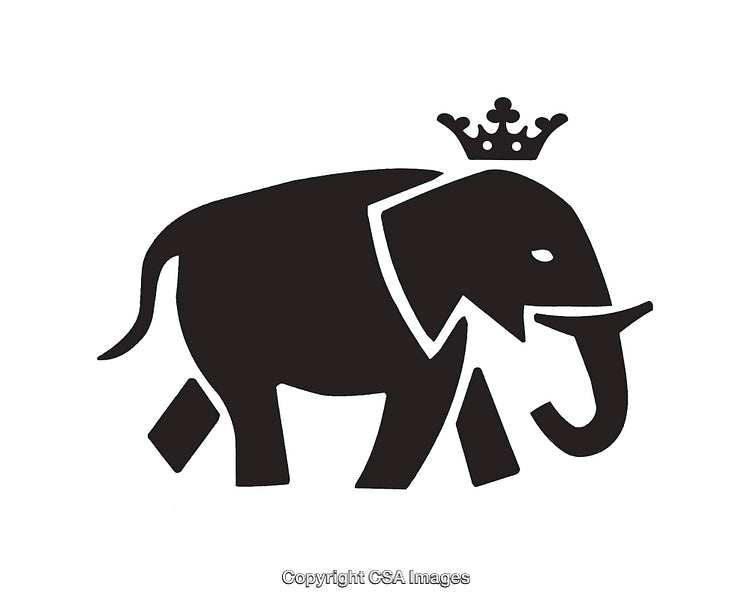 Stylized Elephant Icon With Crown Displaying Regal Simplicity