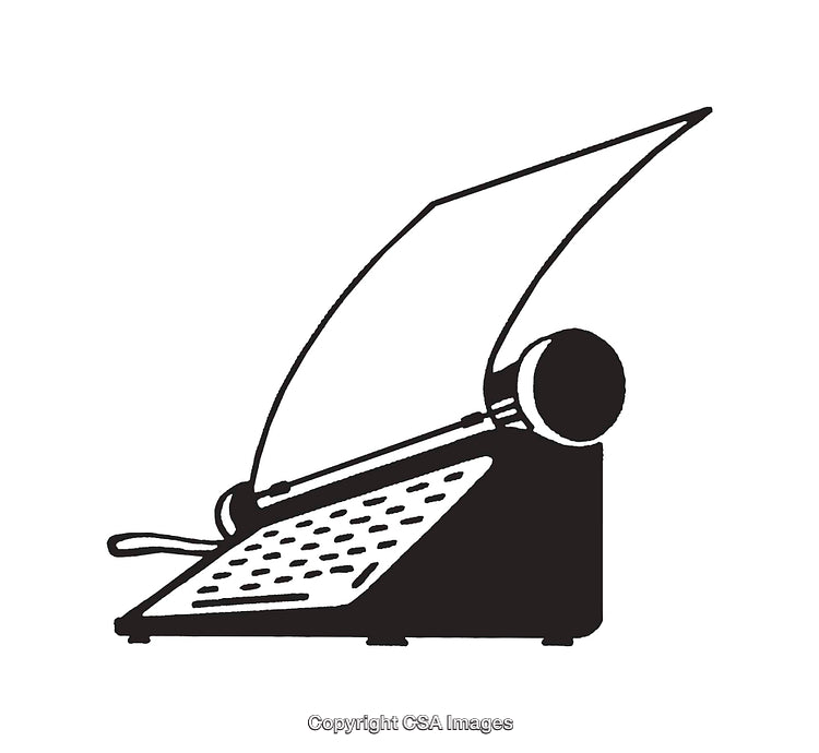 Retro Black And White Typewriter Illustration Ideal For Creative Projects