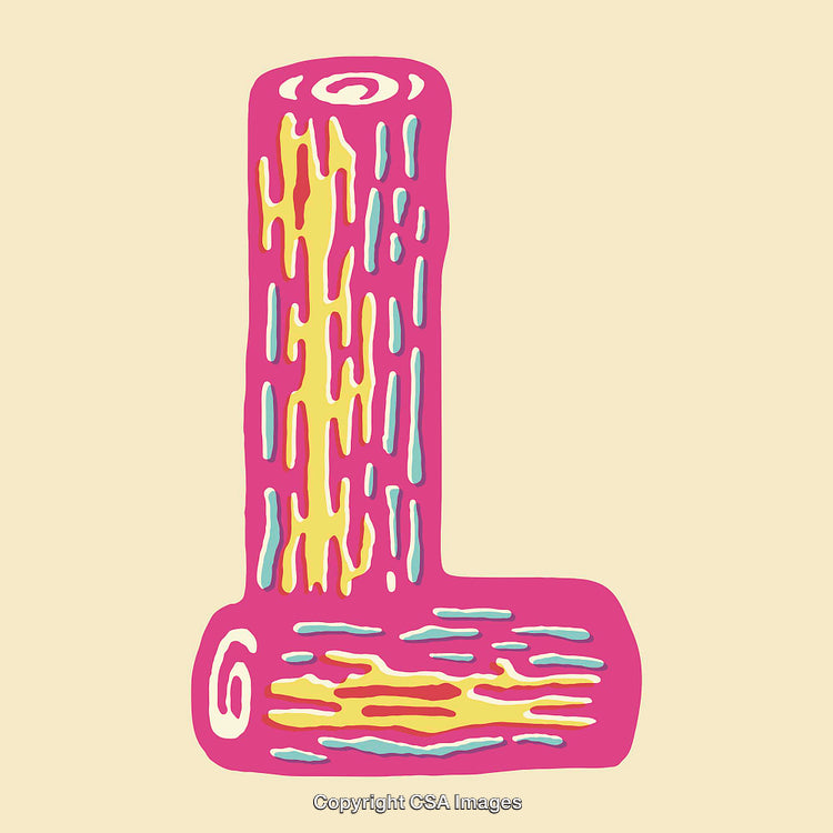 Bold Artistic Representation of the Letter L in Vibrant Colors