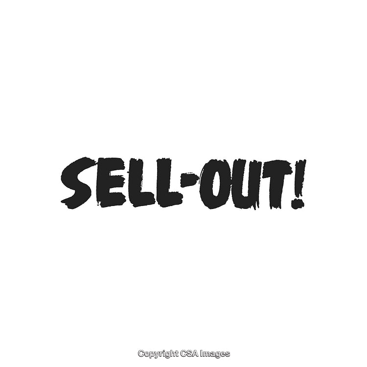 Bold Black Sell-Out Text Art on White Background for Marketing Design
