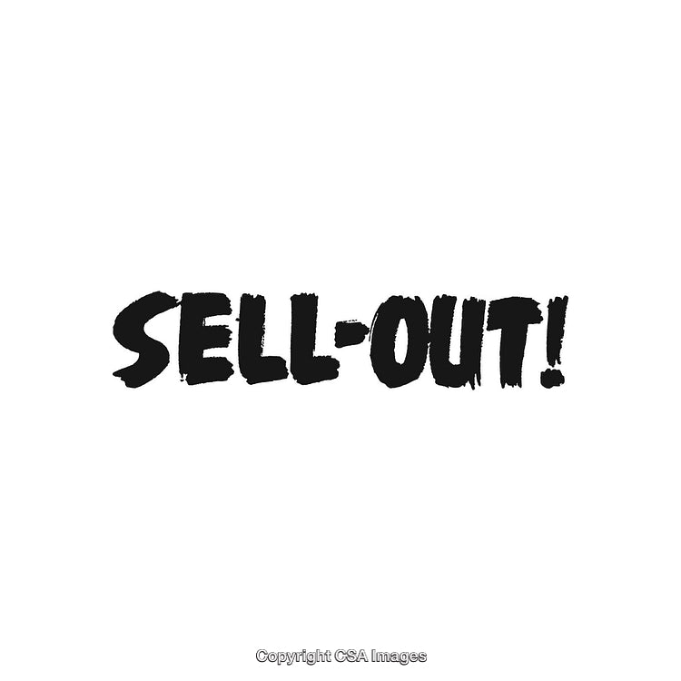 Bold Black Sell-Out Text Art on White Background for Marketing Design