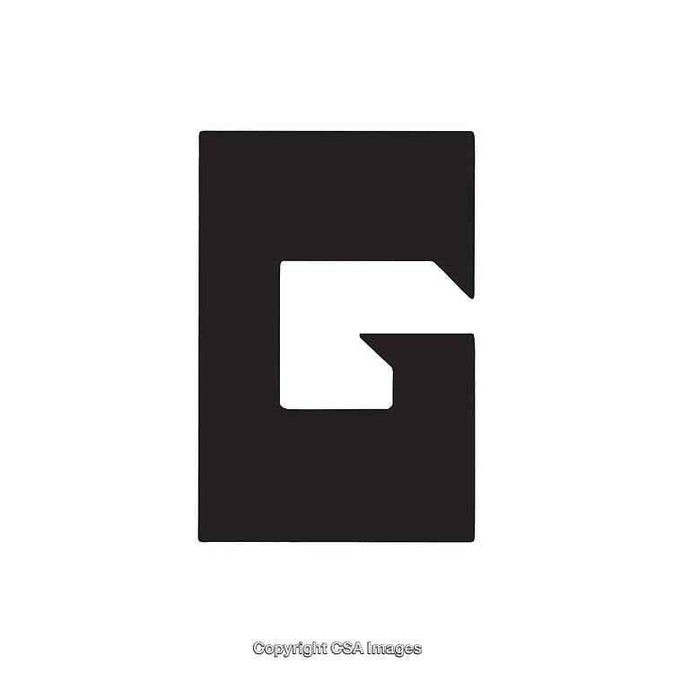 Stylized Minimalist Letter G in Bold Black Design