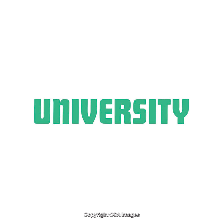 Green Text Typography Featuring the Word 'University' on a White Background