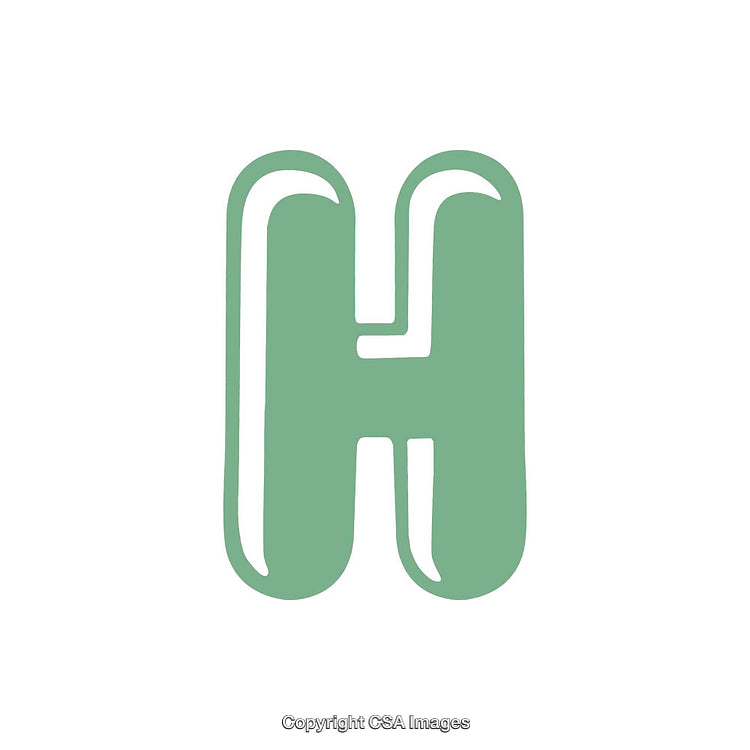 Green Stylized Capital Letter H with a Modern Abstract Design