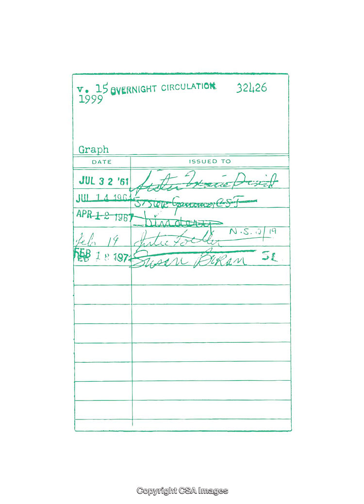Vintage Library Card Detailing Book Circulation in Green Detail