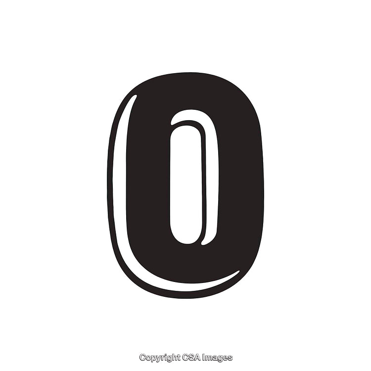 Bold Black Letter O Isolated on White Background Vector Illustration
