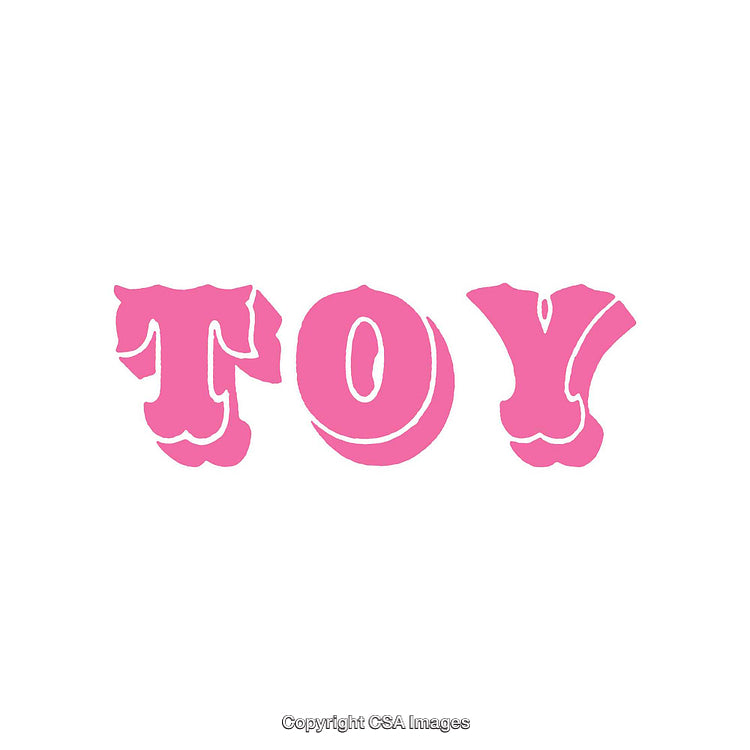 Pink Toy Lettering in Bold Vintage Style on White Background