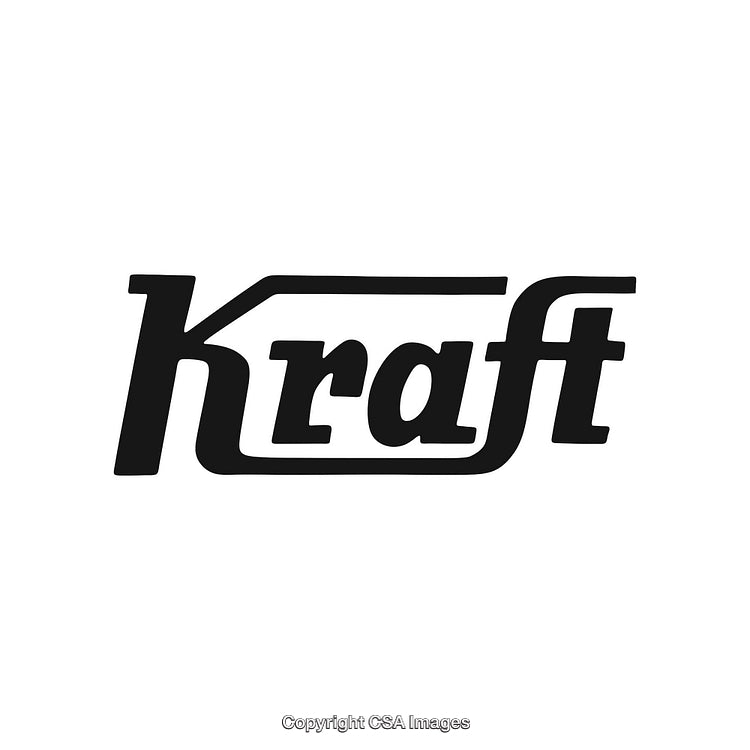 Stylized Logo of the Kraft Brand in Black and White Design
