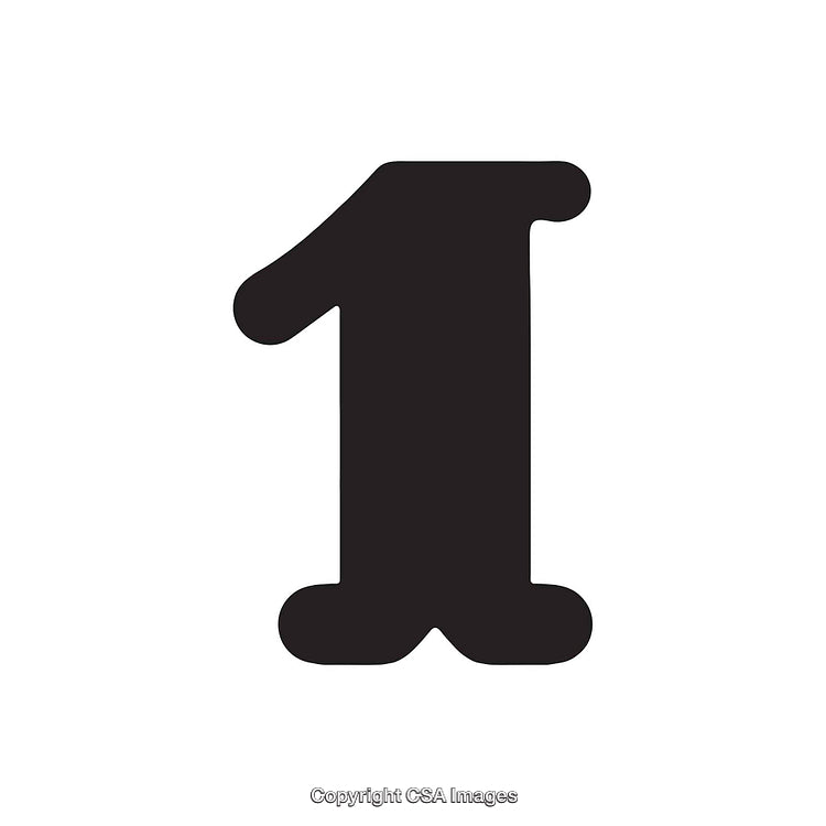 Bold Number One on a Clean White Background