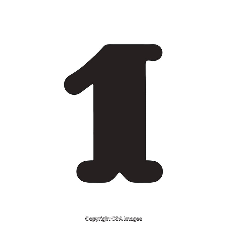 Bold Number One on a Clean White Background