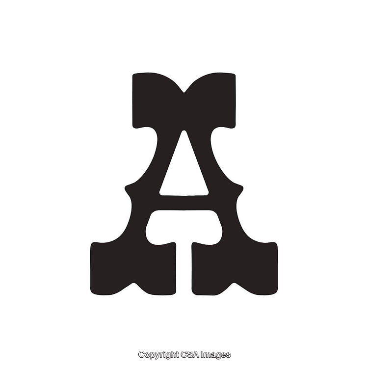 Bold Artistic Render of the Letter 'A' in Black on White