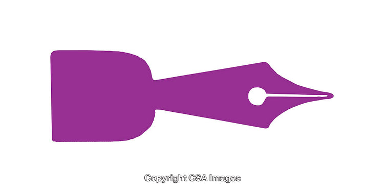 Purple Fountain Pen Nib Icon on a White Surface